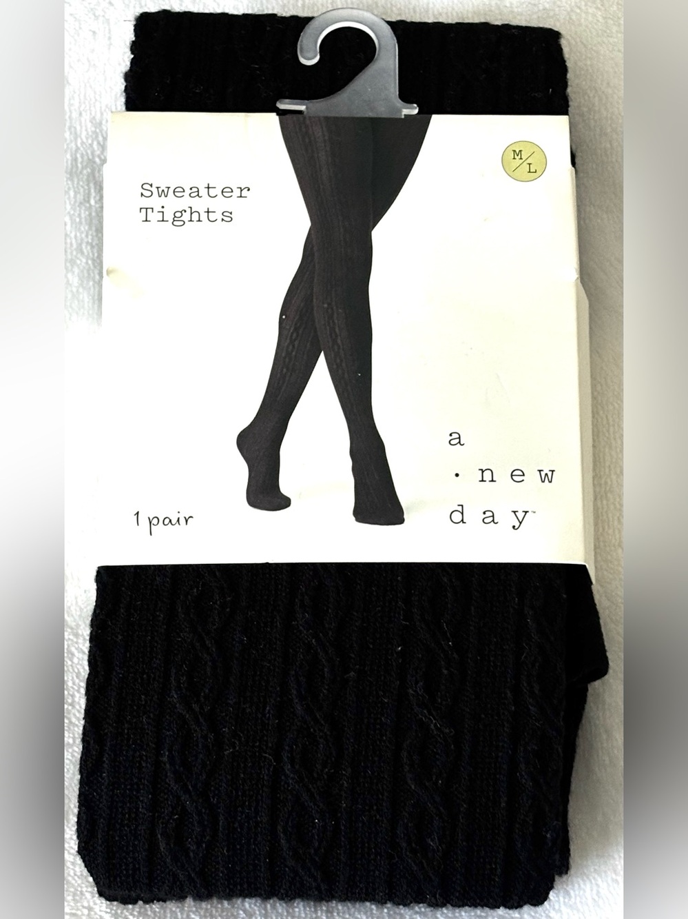 A New Day Sweater Tights Black Size M/L NWT New With Tags
